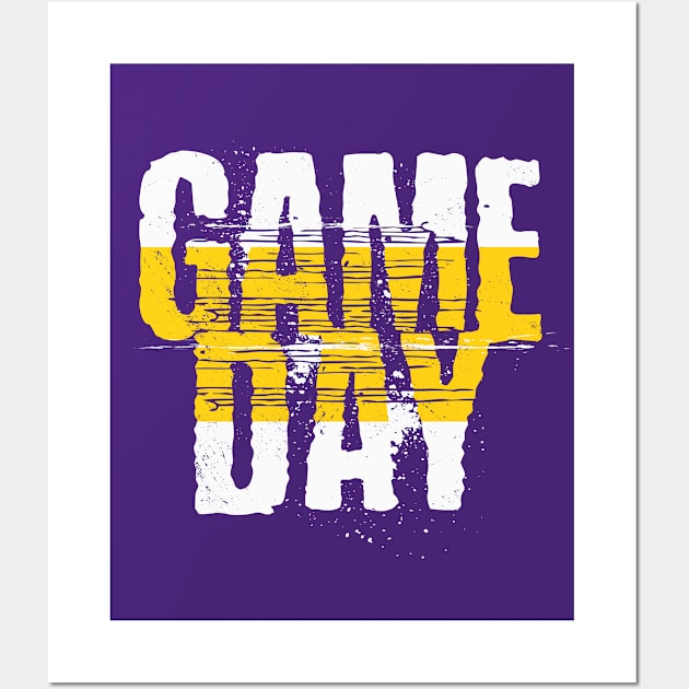 Purple and Gold Gameday // Grunge Vintage Football Gameday Wall Art by SLAG_Creative